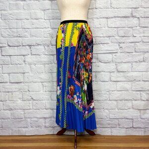 L'Atiste by Amy Floral Checkered Pleated Maxi Skirt